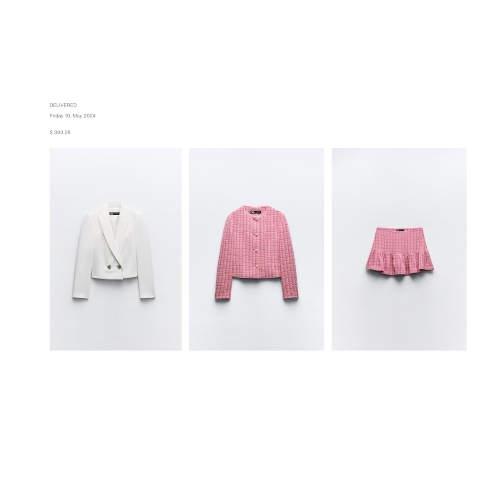 NEW WITH TAGS! Zara Pink Tweed Skort Size: Small - Picture 6 of 6